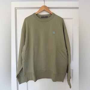 Acne Studios Face patch sweatshirt in eucalyptus green size L